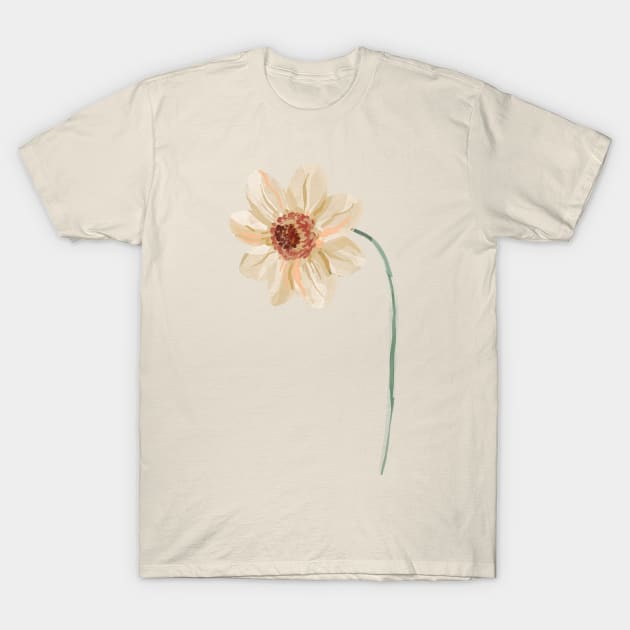 Creme Dahlia Sprig T-Shirt by Rebelform